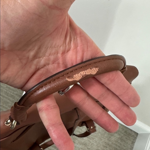 Kelly & Katie Elegant Brown Cognac Faux Leather Backpack - Picture 5 of 10